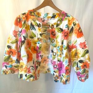 ERIN LONDON floral print Light Jacket size Medium
